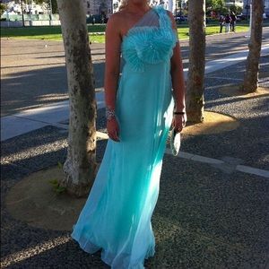 Kathy Hilton Mint Embellished Gown